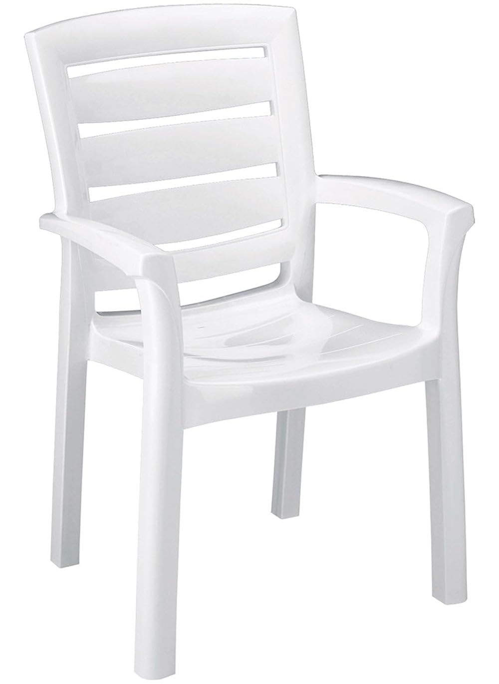 GRAND SOLEIL Grandsoleil Green Boheme Greenpol - Poltrona impilabile, 64 x 59 x 90 cm, colore: bianco, in polimero