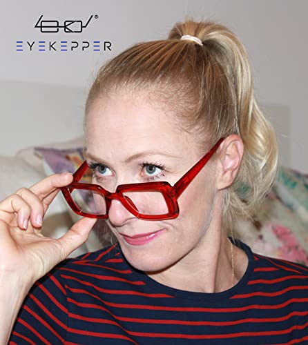 Image of Eyekepper Reading Glasses, Readers for Women, 2.25 Red Stylish
