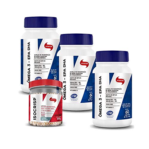 Kit 3x Ômega 3 EPA DHA 120 Caps + Isocrisp 60g - Vitafor