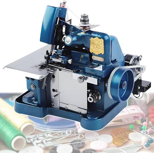 Electric Overlock Sewing Machine, Portable Serger with 3000 Stitches/Minute, Industrial Metal Construction, Blue Color, Perfect for Home and Professional Use