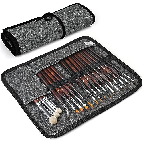 Golden Maple Miniature Paint Brushes Drybrush-18PCS Micro Detail Paint Brush Set, Small Fine Detail Model Brushes for Acrylics, Watercolors & Paint by Number, Citadel, Figurine, 40k - Cocoa Brown - Thumbnail 7
