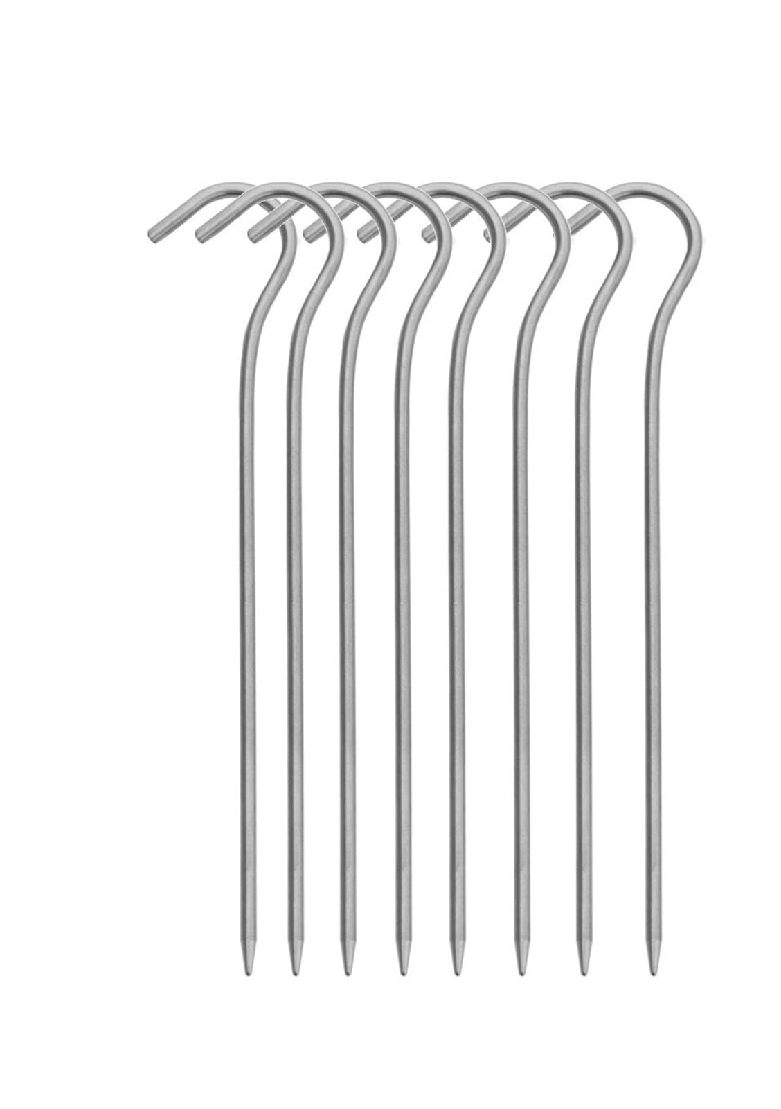 Śledź namiotowy, 3,0 * 165 mm ultralekkie akcesoria kempingowe śledzie namiotowe ze stopu tytanu z haczykiem(Titanium,8pcs)