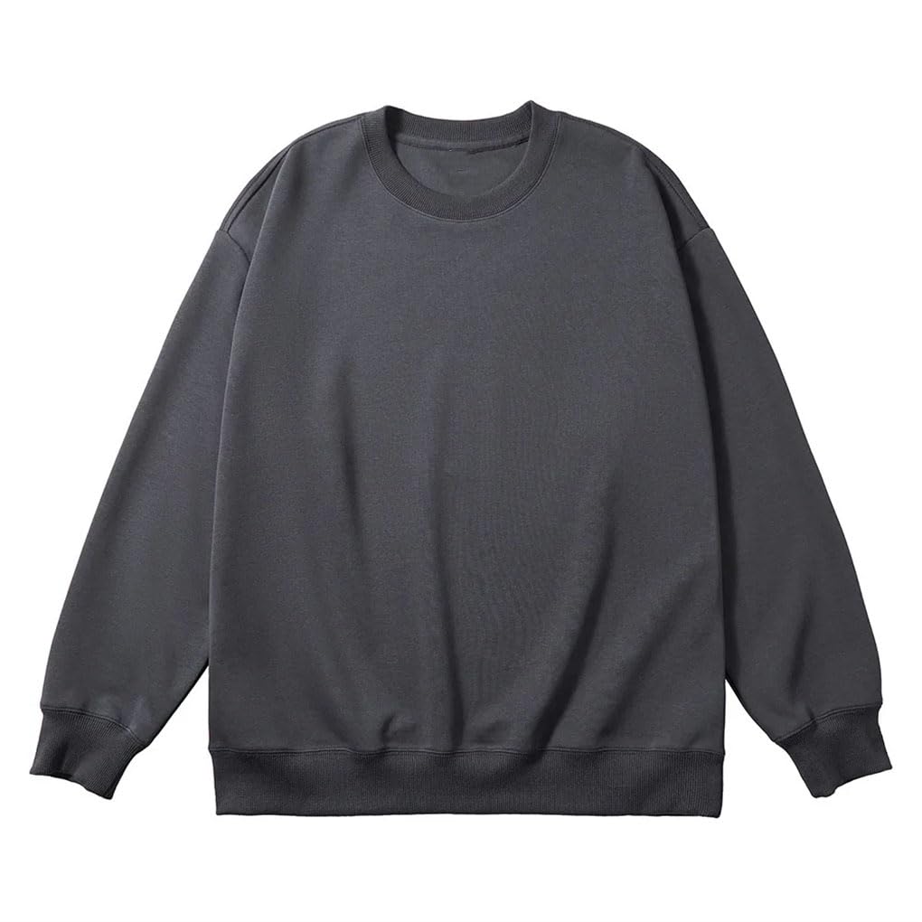 Jednolity kolor bluza z okrągłym dekoltem mężczyźni kobiety luźna cienka koszulka z długim rękawem oversize unisex odzież uliczna