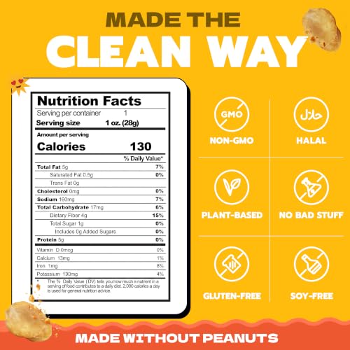 Image of Festive Chickpea Hearts - Crunchy Garbanzo Beans - Husk-Free Roasted Chickpea Snacks - Vegan Snacks with 5g Protein Per Serving - Plant Based, Halal, Gluten Free, Dairy Free - 1oz 8pc Gourmet Cream Pack