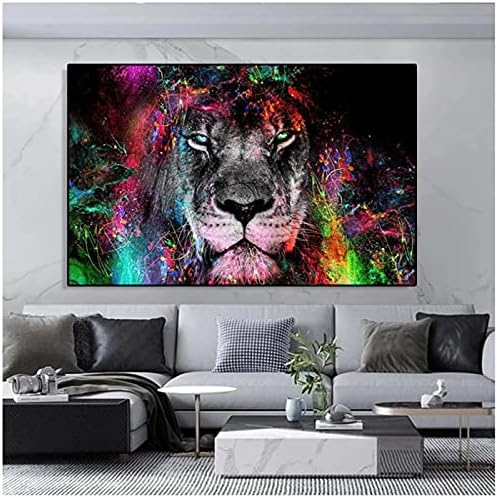 Street Animal Lion Graffiti Art Canvas Print Painting Posters Colorful ...