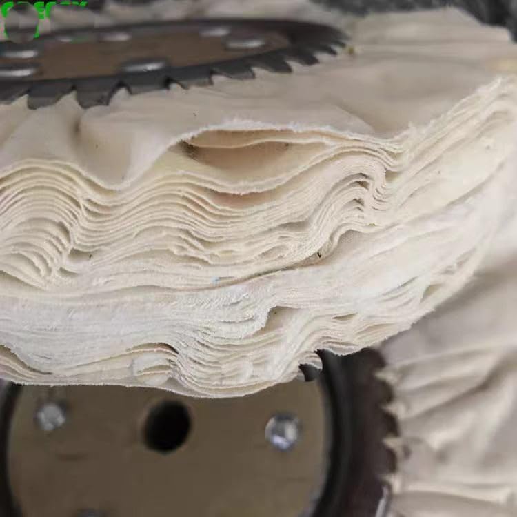 Cotton Buffing Wheel, Cloth Polishing for Mirror Finish, White for Drill(Down-Proof,350mm)