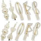 NAIHOD 10 Pcs Pearl Hair Clips,Handmade Cute Hair Barrettes, Beautiful Pearl Hair Clips Hair Accesso
