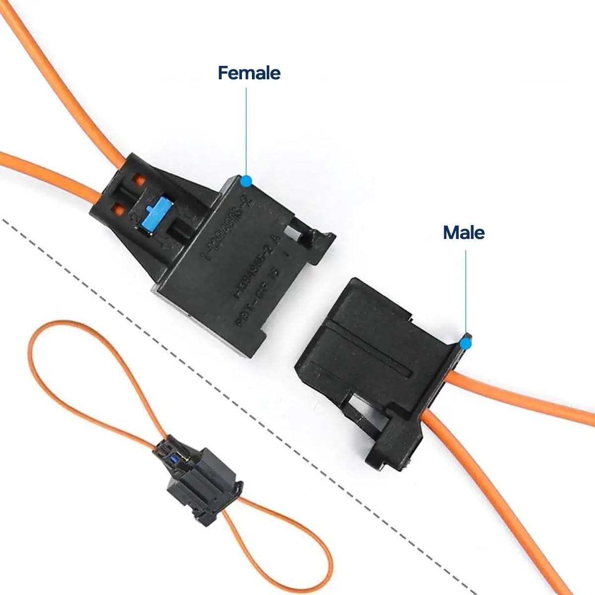 Produktbild von 2er Set MOST Bus Lichtleiter-Brückenstecker – Bypass Adapter Für Glasfaser-Diagnose Im Fahrzeug