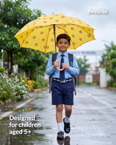Image of Destinio Umbrella for Kids; Stylish & Cute, Child Safe, 100% Waterproof; Kids Umbrella for Girls, Boys and Baby