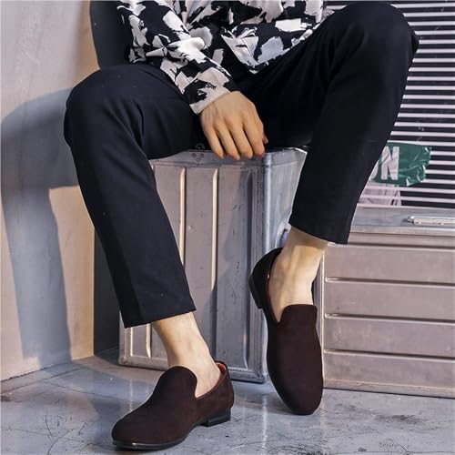 Mens Lightweight Loafers Shoes Suede Vamp Slip On Comfortable Driving Style Casual Events Business Outdoors Wedding2