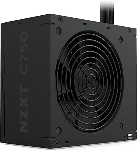 NZXT C750 Bronze ATX 3.1 – Alimentatore Non-Modulare – 750 Watt – Connettore 12V-2×6 – Ventola FDB 120mm – Dimensioni Compatte 140mm – Nero