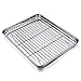TeamFar Baking Tray and Rack Set, Stainless Steel Baking Pan Cookie Sheet with Cooling Rack, 12.5 x 10 x 1 inch, Non Toxic & Healthy, Easy Clean & Dishwasher Safe