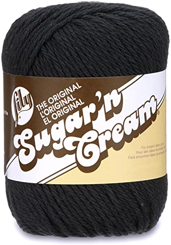 Lily Sugar'N Cream Black Yarn - 6 Pack of 71g/2.5oz - Cotton - 4 Medium (Worsted) - 120 Yards - Knitting/Crochet - Image 2