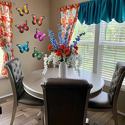 migojigo 6 Pieces Metal Butterfly Wall Art Decor, 3.5 x 2.8 Inch Colorful Butterfly Hanging Ornaments for Indoor Outdoor Home Room Office Garden Patio Fence