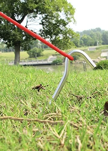 10 Pcs Tent Pegs 7'' Metal Heavy Duty Tent Hooks Aluminum Alloy Rust Free Long Life Strong Camping Ground Pegs, Ideal for Tarpaulin Football Net Marquees Hiking Traveling Beach and Outdoor
