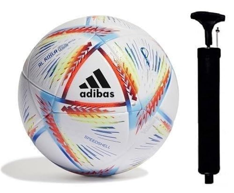 SBJT World Cup 2022 Football for All Ages Suited for The Grass Fields | PU | Suitable for Grass |Practice Ball | Soccer Ball | for Men/Women | Football Size - 5 AB (with Pump -01) (B0D89TFQ7P) Amazon Price History, Amazon Price Tracker