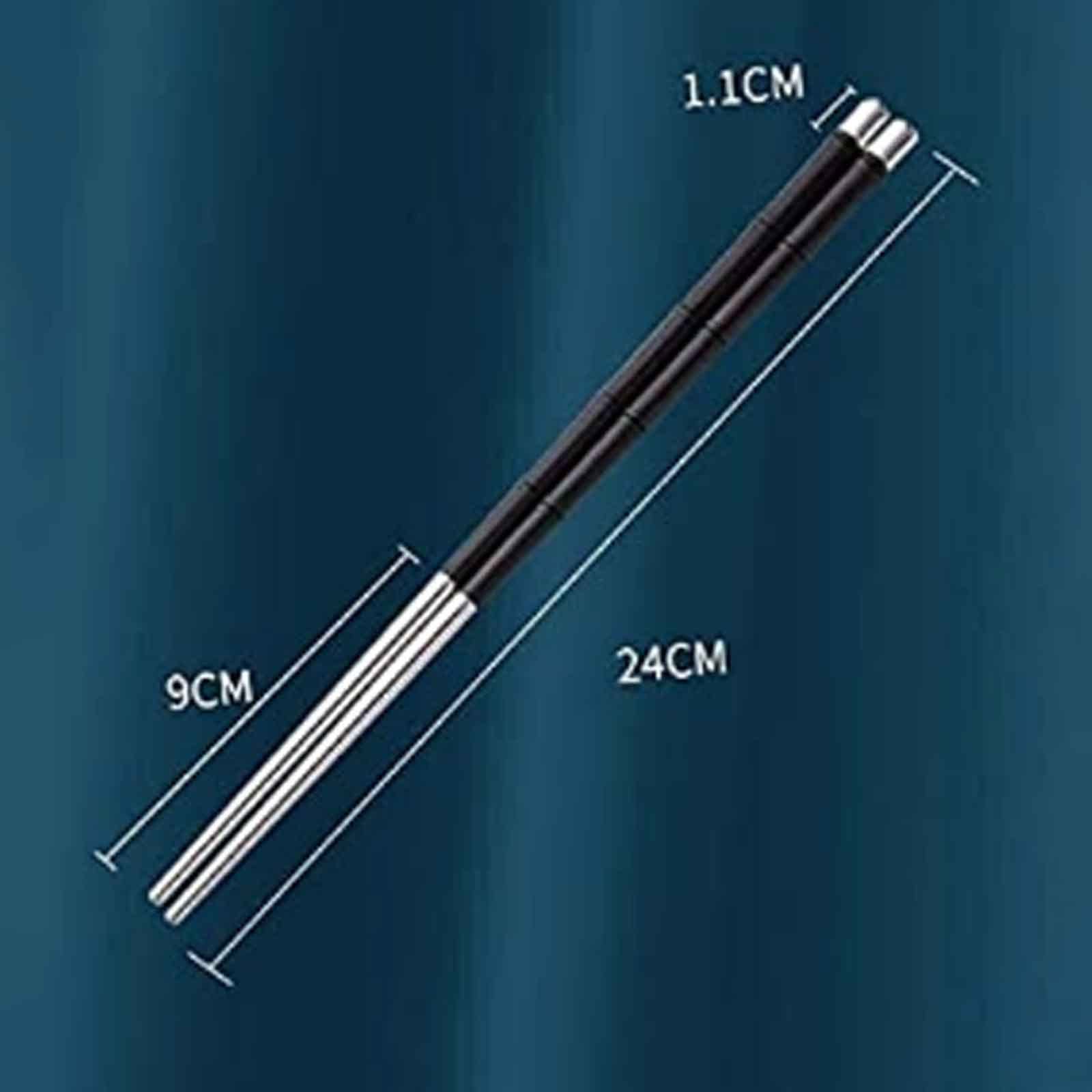 Bacchette, Bacchette Cinesi Lavabili Fughe riutilizzabili, Bacchette di Metallo, Bacchette d'Argento 999, Set di Bacchette in Legno Ebano, Riutilizzabile, lavastoviglie (Size : 2)