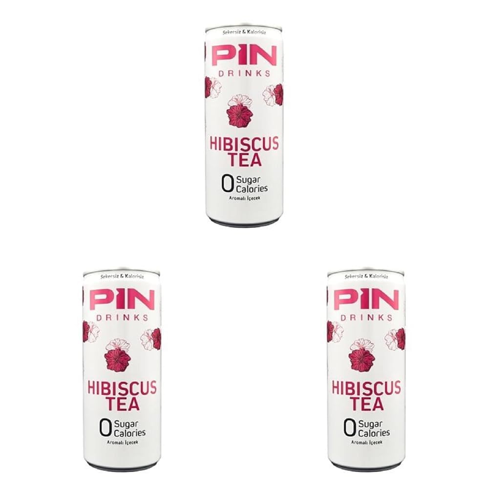 PIN Hibiscus Soğuk Bitki Çayı Teneke 250 ml 3lü paket