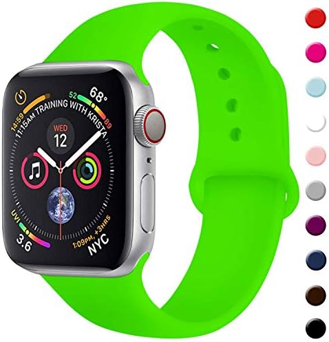 TIMTU Sport Bands Compatible with Apple Watch 38mm/40mm, Durable Silicone Strap Compatible with iwatch Series 4/3/2/1 for Women Men, S/M Green