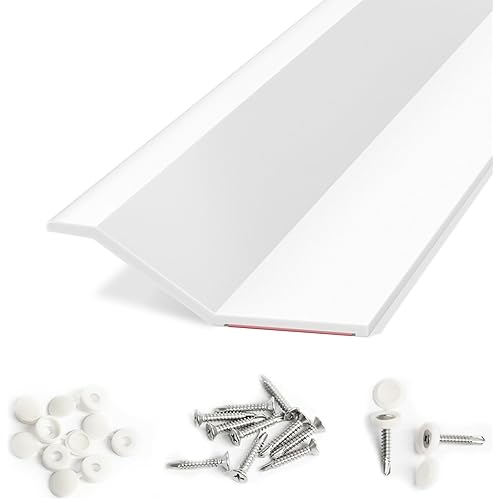 Garage Door Seal Top and Sides, 40 FT Universal TPE Weather Stripping Trim Weatherproofing Seal with Nails and Lids in White