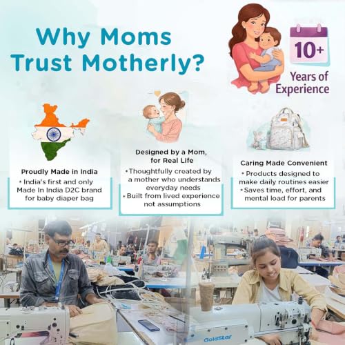 Image of Motherly Patented Diaper Bag Backpack for Moms | Waterproof Baby Travel & Maternity Bag | Spacious Nappy Bag with Insulated Bottle Pockets & Warranty (Floral Series)