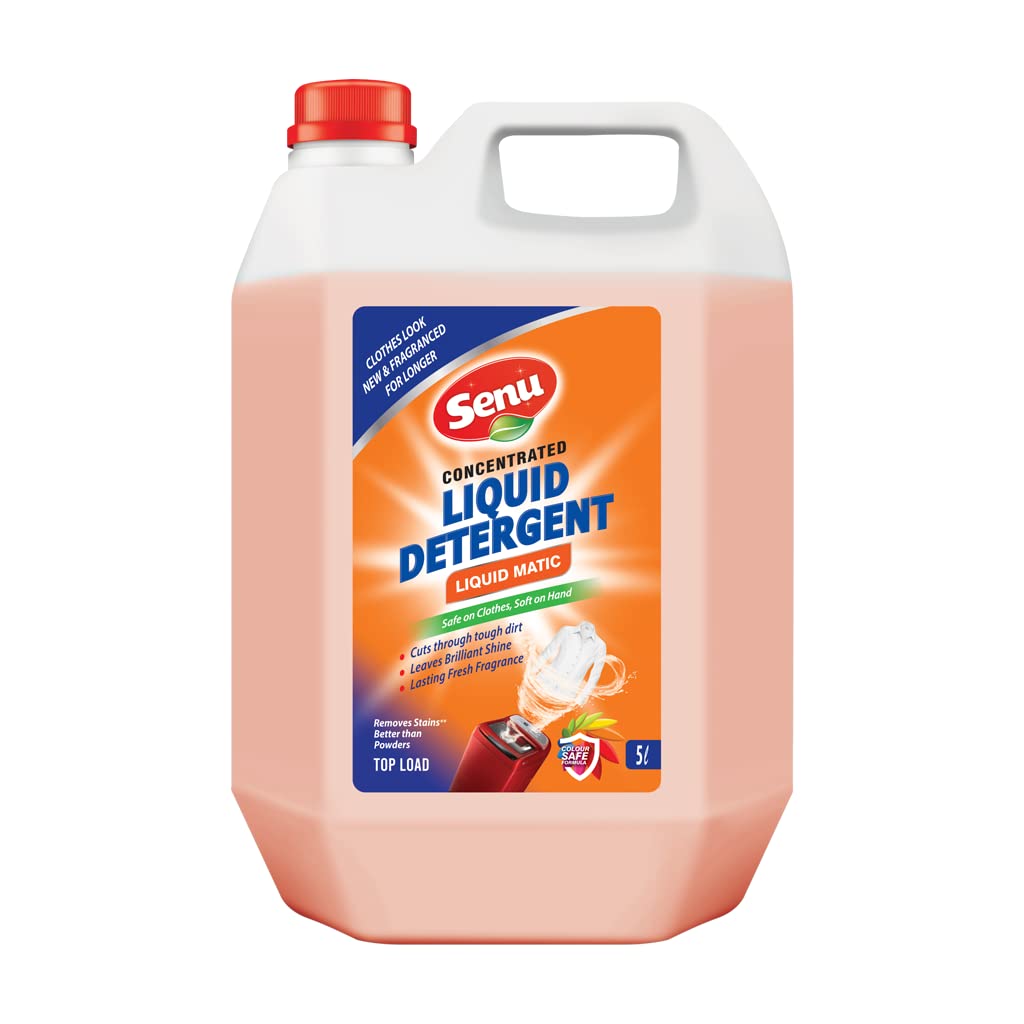 Senu Concentrated Liquid Detergent 5L | Top Load & Bucket Wash | Tough Stain Remover | Floral Fragrance