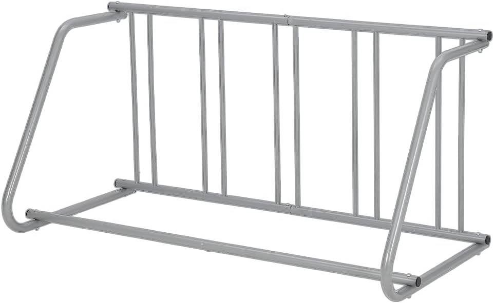Hipicute Floor Bike Rack, 5-Bike Single-Side Grid Bicycle Floor Parking Stand, Sturdy Garage Bike Rack, Compact Storage Stand for Streets, Yards & Bike Events