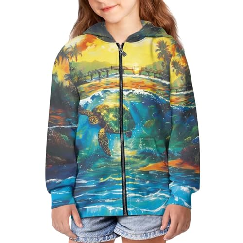 Boys and Girls Full Zipper Hoodies Sweatshirts Jackets for Kids Zip up Hooded Sweatshirt with Pocket for 6-163