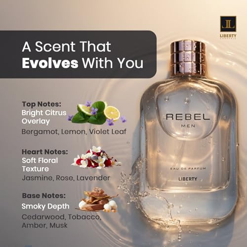 Image of Liberty Luxury Rebel Perfume for Men 100ml, Powerful Long Lasting Eau De Parfum with Spicy Woody Notes Masculine Fragrance for the Modern Rule Breaker, men cologne, Gift For Men,100ml
