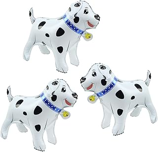 4D Animal Dog Airwalker Walking Balloons Standing Pet Puppy Dog Balloon Dalmatian Balloon For Party Supplies Birthday Decoration, 3 pcs 22' Self-Stand Doggy Mylar Foil Balloons