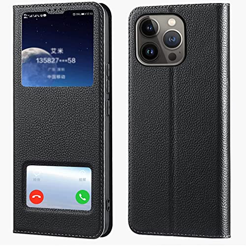 Étui de protection clapet iPhone 13 Pro Max finitions épurées couleur noir Svart