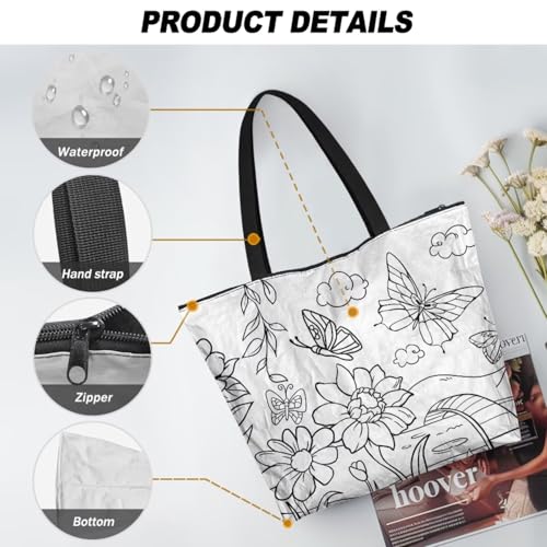 Bolsa de compra reutilizable para colorear con dibujo de caricatura miniatura 6
