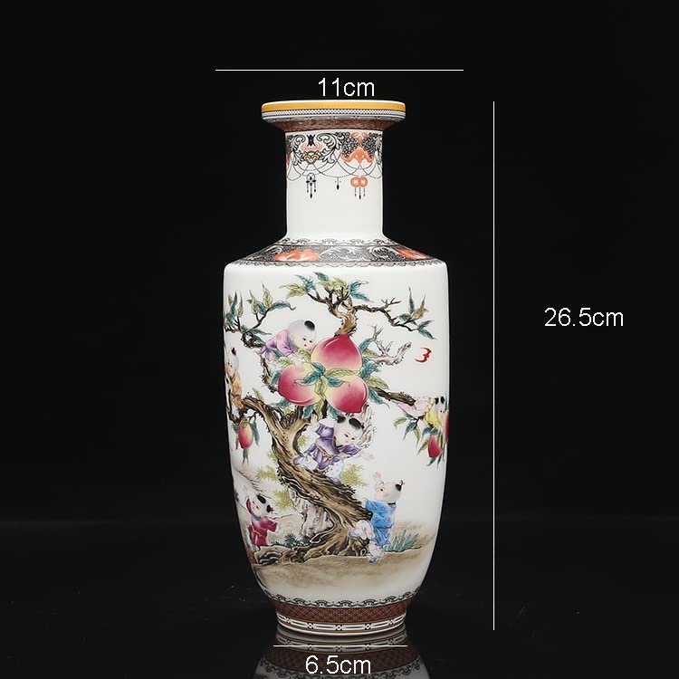 桃の絵柄 陶器花瓶 桃の絵柄 陶器花瓶 桃の絵柄 陶器花瓶