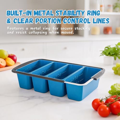 Image of GORCI Silicone Soup Freezer Trays with Lids - 3 Pack, cup, 1 cup, and 2 cup - Perfect Portion Control for Broth, Sauce & Meal Prep ,100% Platinum Silicone BPA-Free, Flexible, Dishwasher Safe