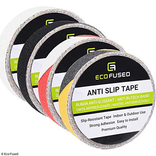Anti Slip Tape (4X) - Non Skid Abrasive Texture - Extra Safety, Traction, Grip - Prevents Injury From Slides, Falls, Tumbles - Easy To Apply/Remove - Makes Smooth, Slippery Surfaces Like Stairs Safer #TOP1