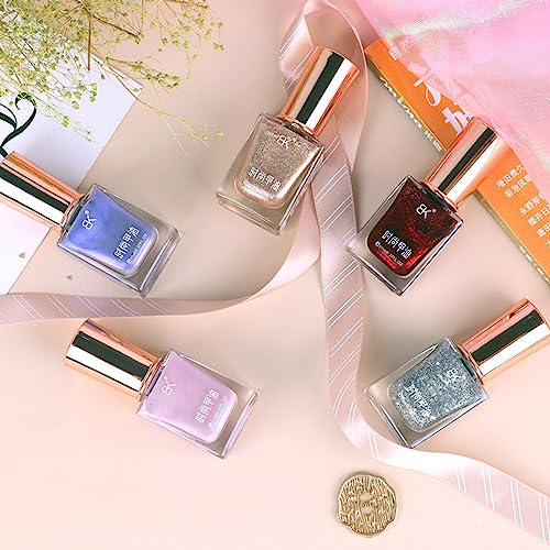 SONGQEE Glitter Nail Polish - Champagne Gold Varnish Quick Dry Long Lasting Gel No Need Baking Polishes for Women Girls, DIY Home Manicure Nails (11ML) (Glitter Gold) - Image 6