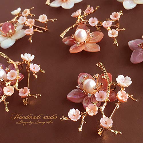 Ccijing New Year Brooches For Women With Crystal, Flower, Rhinestone Brooches Pins Elegant Jewelry Blossom Fashionable Gifts Ladies Bouquet Brooches Pin For Birthday, Party, New Year, Wedding（Pink） #TOP6