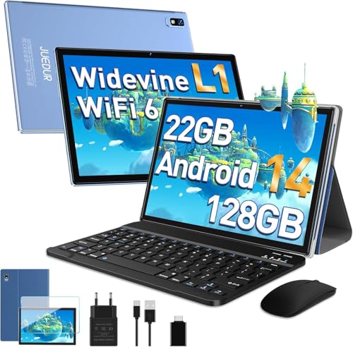 JUEDUR Tablet 10 Pulgadas, Tablets Android 14, 22GB RAM+128GB ROM (1TB TF), Tableta PC Widevine L1,...