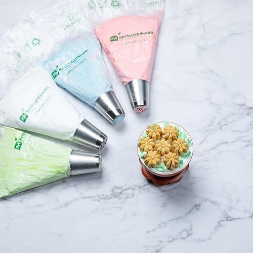 Miniatura 6 de Restaurantware Pastry Tek - Punta de tubería rusa, 1 punta para decoración de pastel de rosas, # 9, resistente a la corrosión, punta de decoración