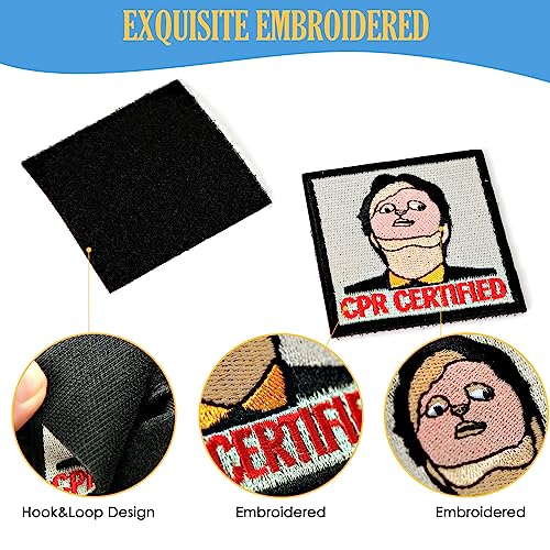 CPR Certified Patch, 1 Pc Embroidered Morale Patch with Hook Fastener Backing, Funny Meme Patches for Backpacks, Vests, Jackets, Jeans, Hats