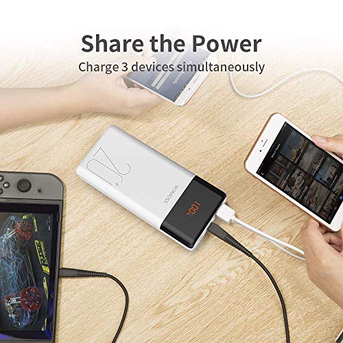 ROMOSS 20000mAh Power Bank LT20PS+, 18W PD USB C Portable Charger with 3 Outputs & 3 Inputs External Battery Pack Cell Phone Charger Battery Compatible with iPhone 11, Xs Max, iPad Pro, Samsung S20