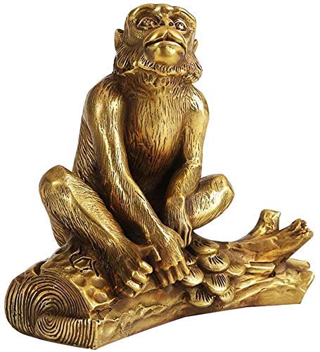 Décoration Singe Feng Shui en laiton pur, statuette de richesse pour bureau