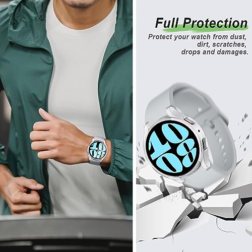 Carcasa rígida antiarañazos para Galaxy Watch 5 y 4 44mm con protector de pantalla 6