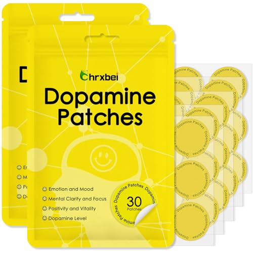 Chrxbei Dopamine Patches Extra Strength, Plant-Based Formula, Vegan Mood Balance Patch for Men and Women, 60 Count