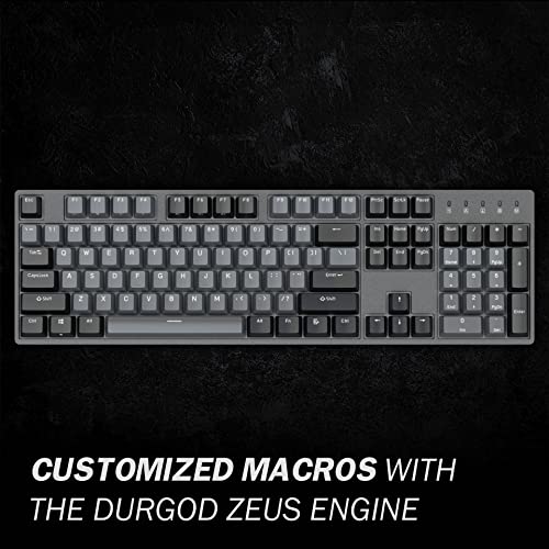 Durgod Taurus K310 Mechanical Keyboard | 104 Keys Full Size | USB C Wired | Doubleshot PBT Keycaps | Programmable Keys | NKRO Rollover | for Windows & Mac | Cherry MX Speed Silver, Grey