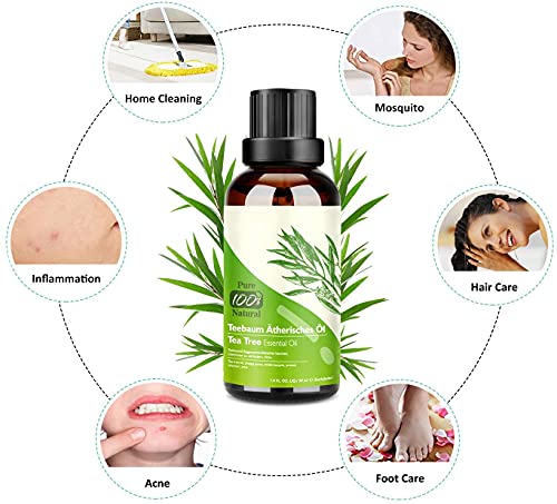 Aceite de Árbol de Té 100% Natural, 2 * 30 ML Aceites Esenciales - Aceite de Acné, Suero de Acné, Tratamiento Antiacné… - Imagen 3