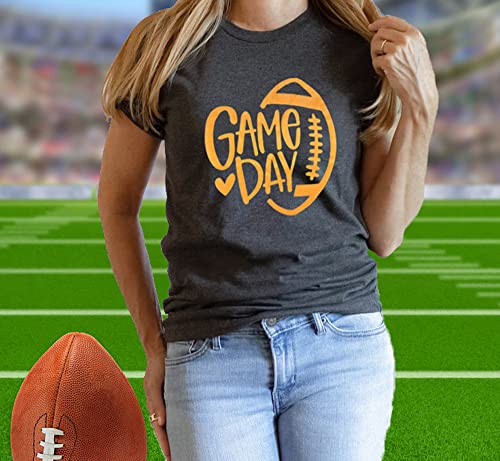Game Day Football Shirt Women Football Season Tshirt Short Sleeve Sunday Graphic Tee Tops3