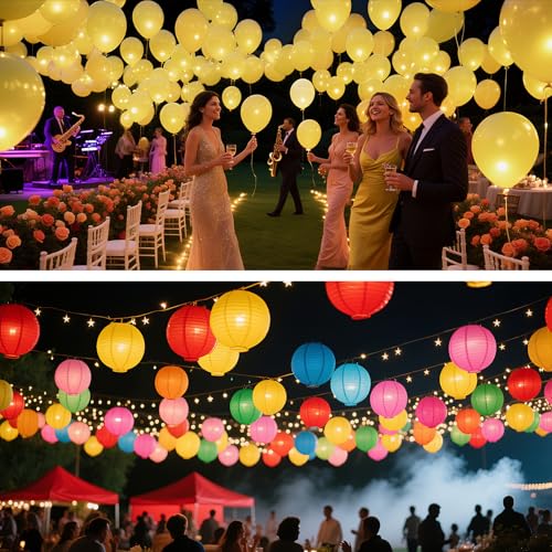Ewikin LED Ballons Lichter mit Haken, 30x Mini LED Lichter für Lampions, Warmweiß Lichtkugel für Papierlaternen, Weihnachten, Party… – Ansicht 2