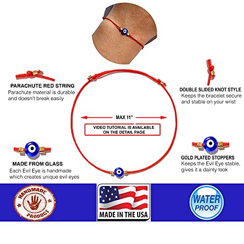 Evil Eye Bracelet Red String Kabbalah Protection Handmade Adjustable Bracelet For Women Men, ADULT Bracelets2