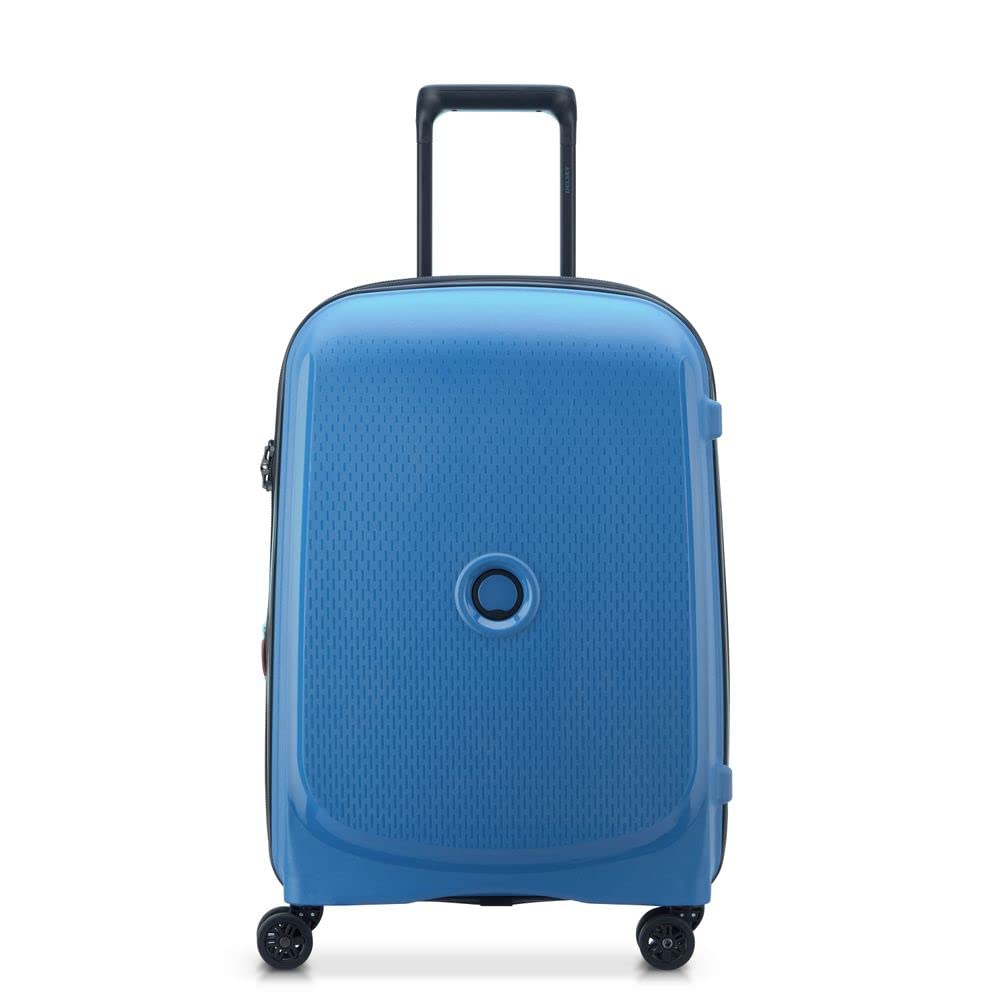 DELSEY Paris - Belmont Plus - Valise Cabine Rigide Matière Recyclée et Recyclable 55x35x25 cm - 34 L - S - Bleu Zinc